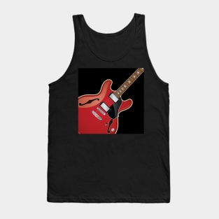 Hollow-body Red Guitar Design, Artwork, Vector, Graphic Tank Top